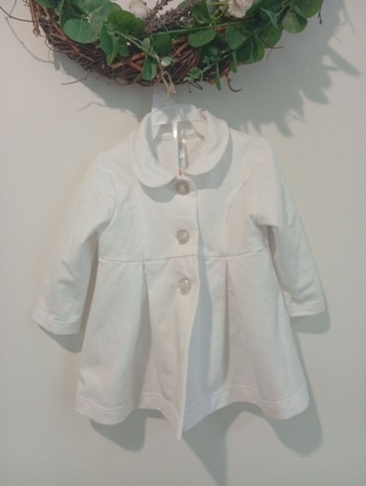Ubranko na chrzest 68 vintage sukienka płaszczyk bonetka