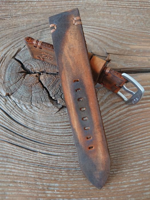 Pasek do zegarka 22 mm ręcznie robiony skóra naturalna handmade