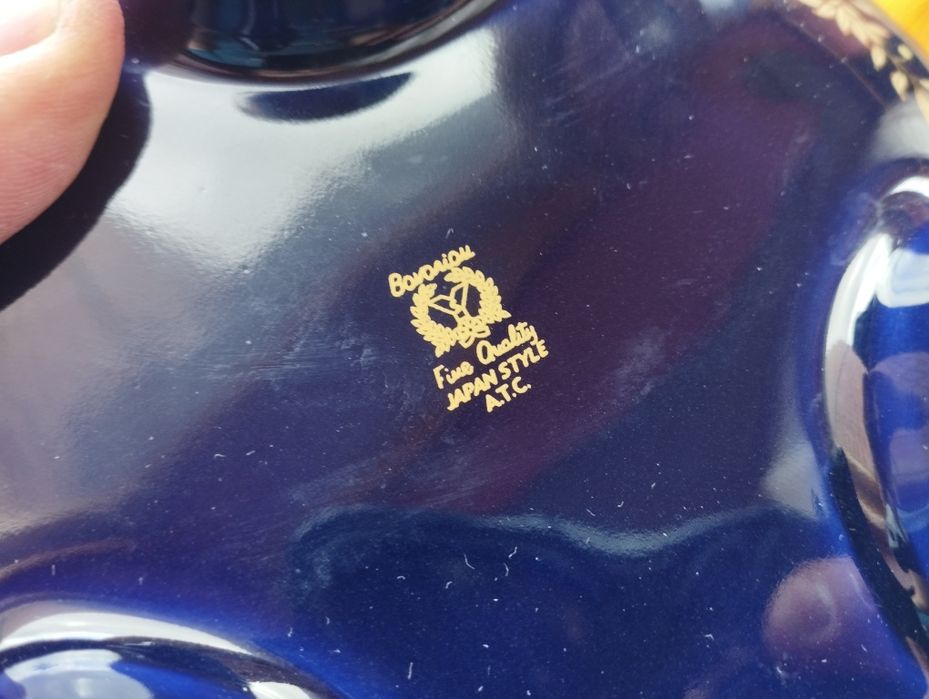 Кобальтовый фарфор Германия Конфетница на ножках позолота сервиз ретро