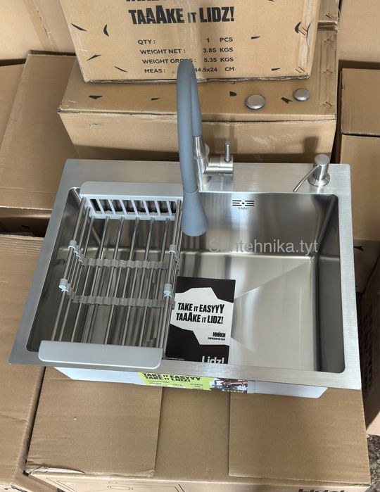 Кухонная мойка Lidz 58x45 Brushed Steel