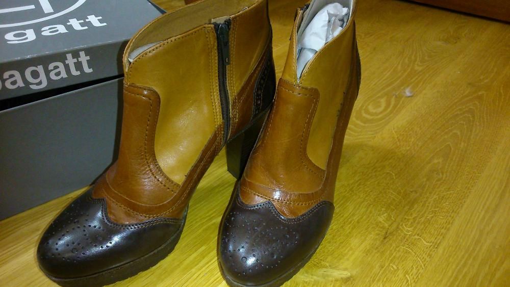 Buty skórzane,  tricolor, włoskie - Bagatt