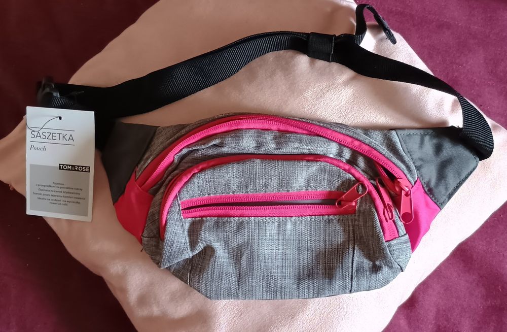 Nowa szara saszetka nerka Tom&Rose 3 przegrody