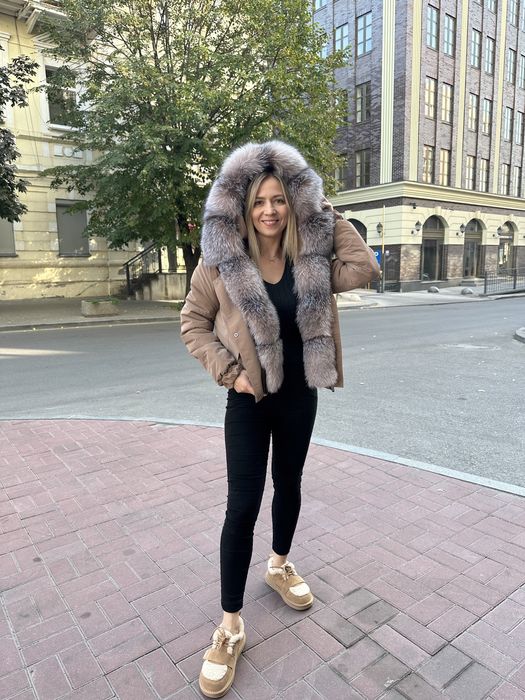 зимова куртка з хутром , парка хутро блюфрост , чернобурка