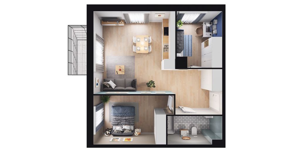 3-pokojowe mieszkanie 55 m² + balkon Bez Prowizji - Widok 3