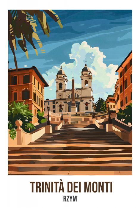 Plakat 61x90,5cm Trinit Dei Monti
