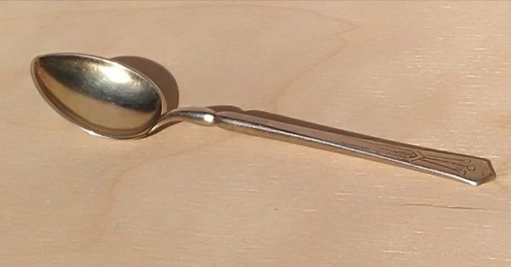 Srebrna łyżeczka srebro 830s M.Aase 9,4g 9,7cm złocona