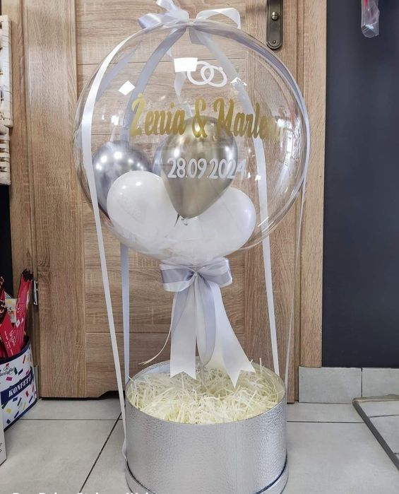 Balon,dekoracja balonowa,box balonowy,pudełko z balonem, kula balonowa