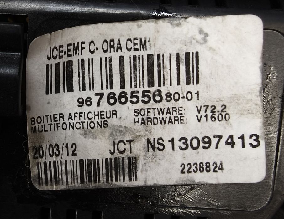 Display radio Peugeot 307 ref: 9676655680