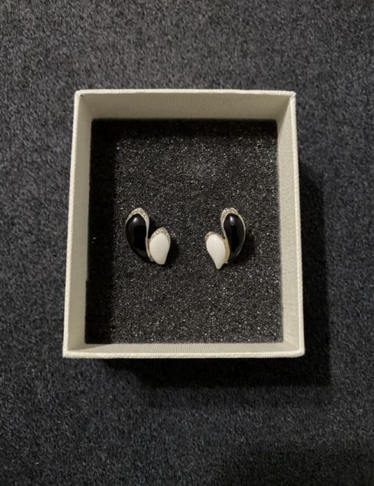 Kolczyki   biało-czarne