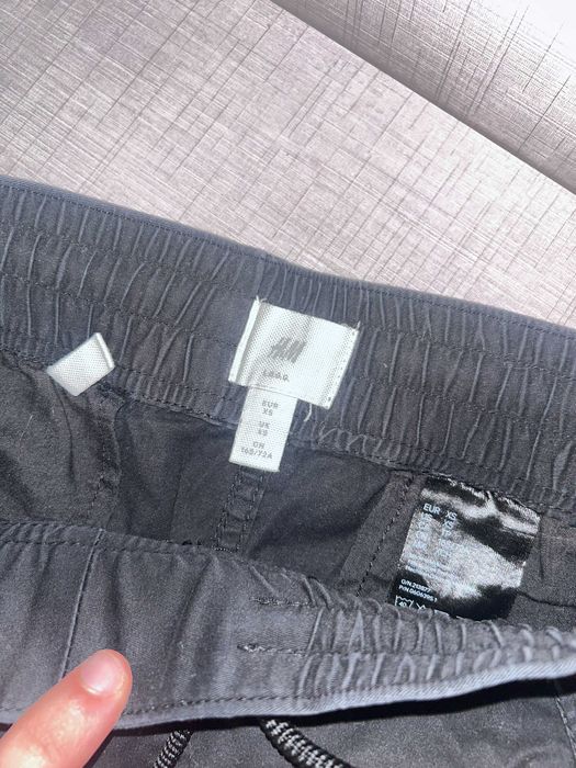 Calças Cargo H&M XS Preto Washed - Bom Estado