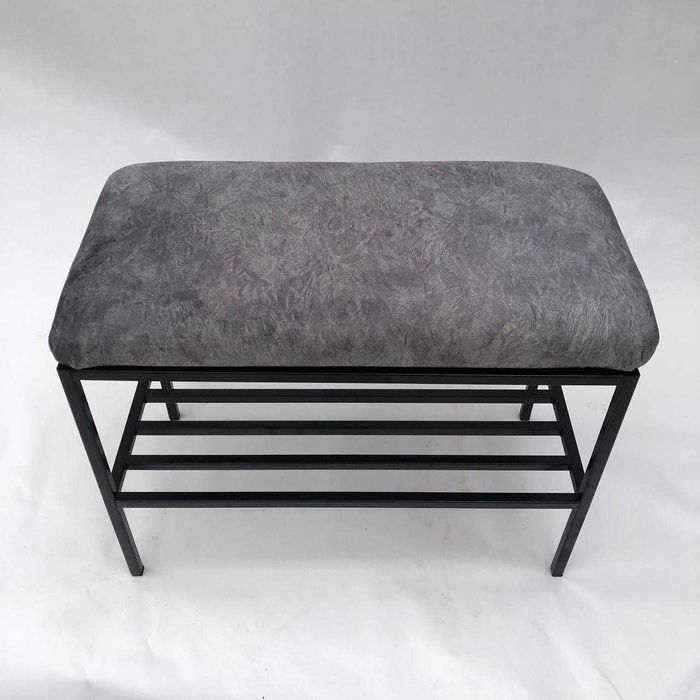 Пуф Банкетка велюрна стяжка поличка для взуття