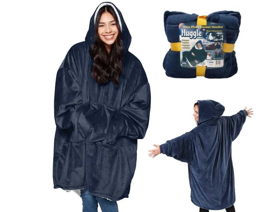 Толстовка – плед с капюшоном HUGGLE HOODIE BLANKET, плед с рукавами