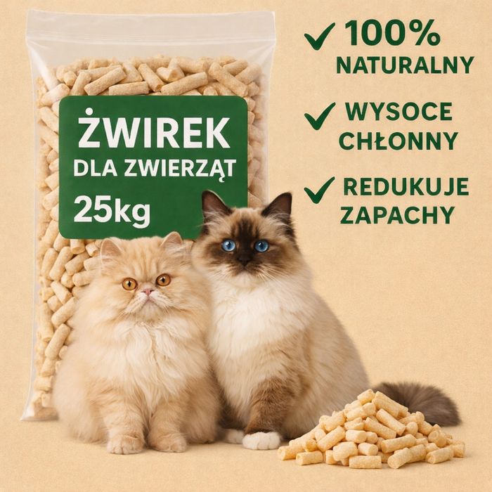 Pellet jasny żwirek dla zwierząt 25kg