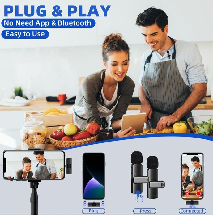 Bezprzewodowy mini mikrofon Lavalier do iPhone'a