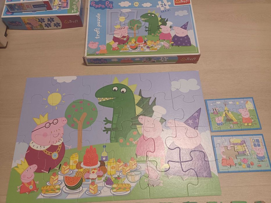 Puzzle Świnka Peppa 5 różnych puzzli w tym 2 prawie jak nowe