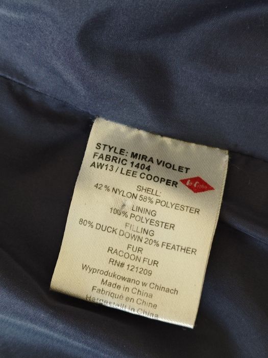 Kurtka zimowa damska Lee Cooper S puchowa futerko naturalne