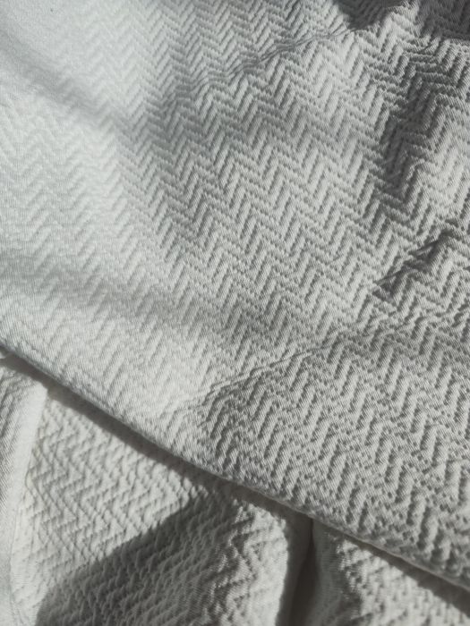 Narzuta biała 252 x 222 jodełka