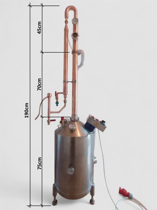 Destylator do domowych alkocholi i spirytusu. Bimbrownica miedziana