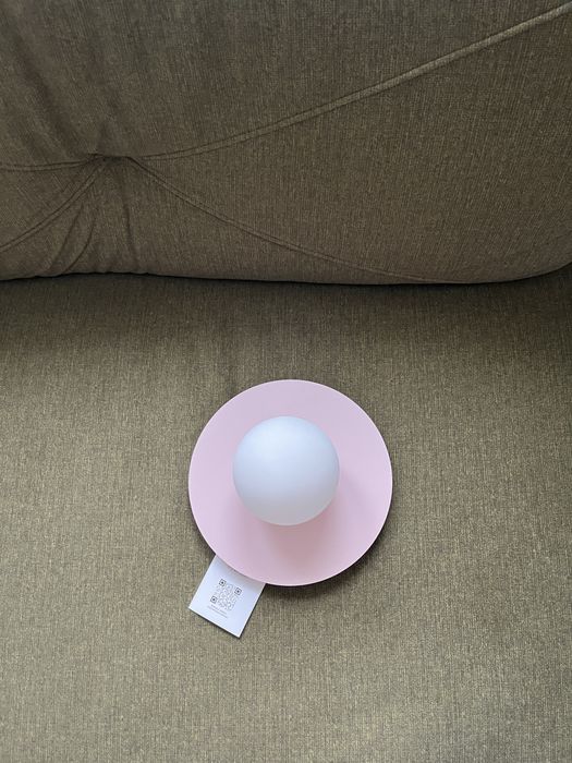 2 x Kinkiet różowy okrągły do sypialni styl skandynawski