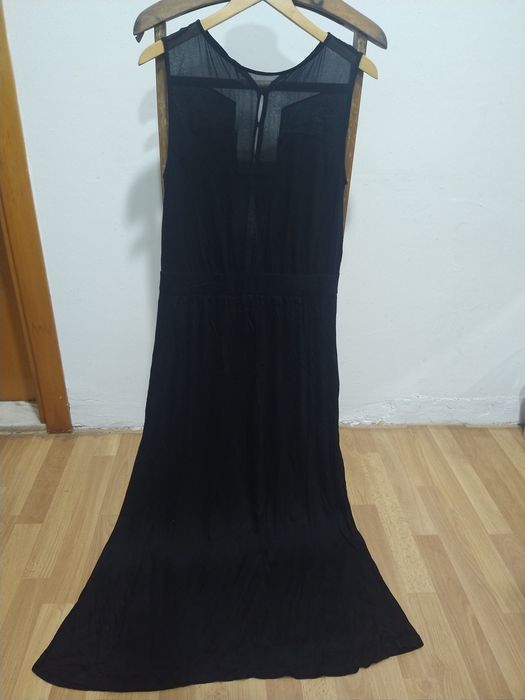 Vestido comprido preto Mango tamanho L