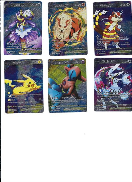 Cartas raras POKEMON (Douradas, Pretas, Prateadas, brilhantes)
