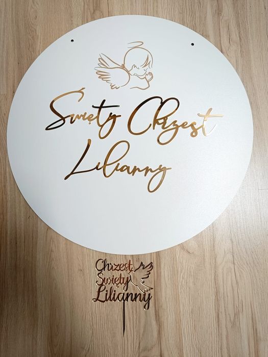 Tablica powitalna chrzest święty Lilianna topper na tort Lilianny