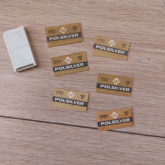 Żyletki polsilver prl wizamet stainless blades w pudełku 6 szt.