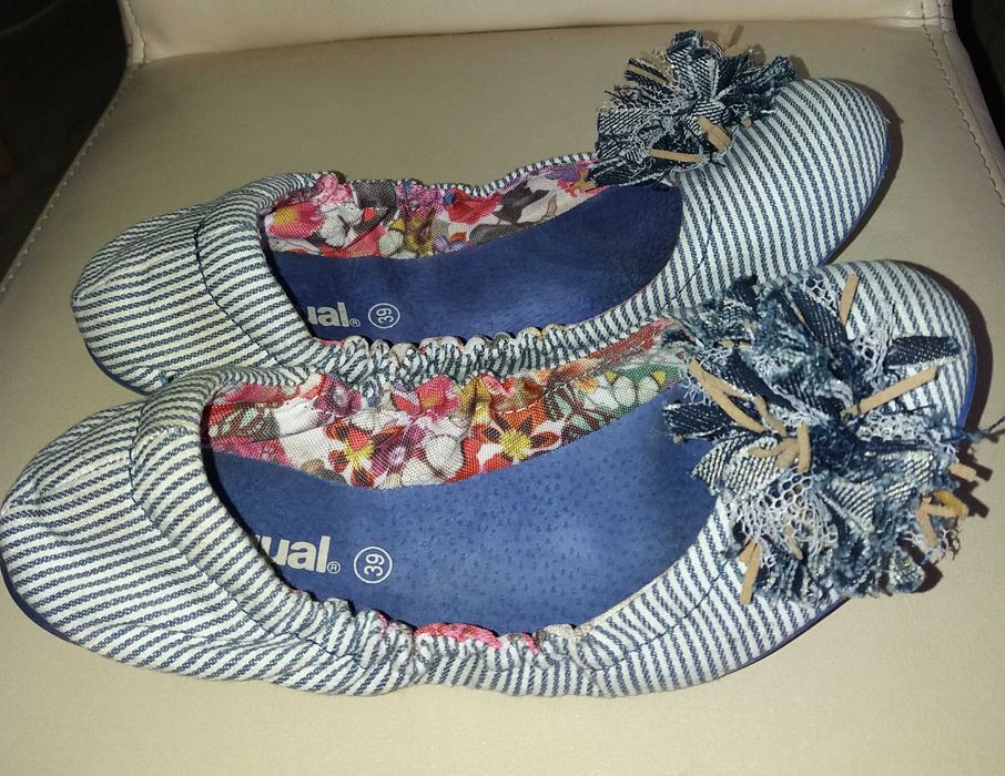 Desigual balerinki w paski marynarski styl r. 39