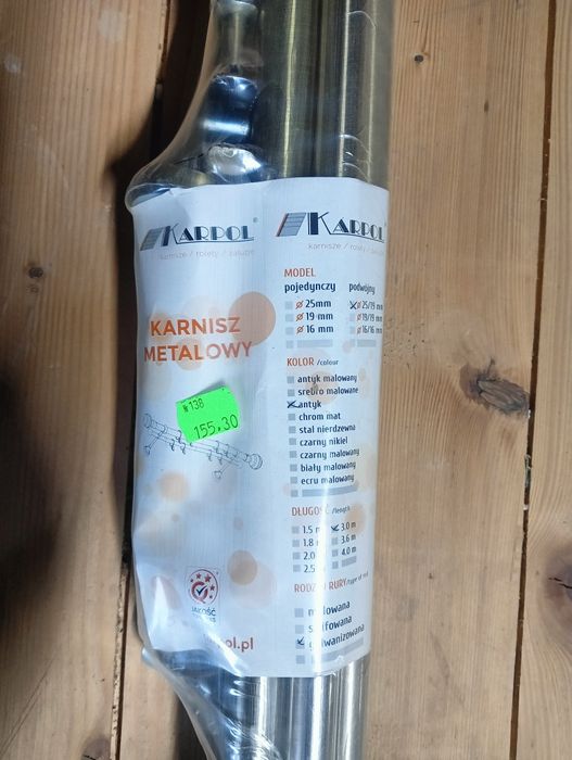 Karnisz podwójny 25/19mm 3metry