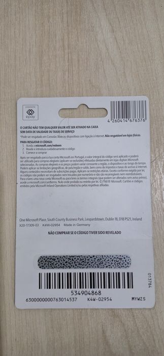 Cartão Presente Xbox