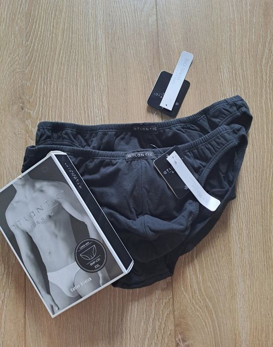 Slipy męskie Atlantic super mini, rozmiar XXL, 2PACK, czarne