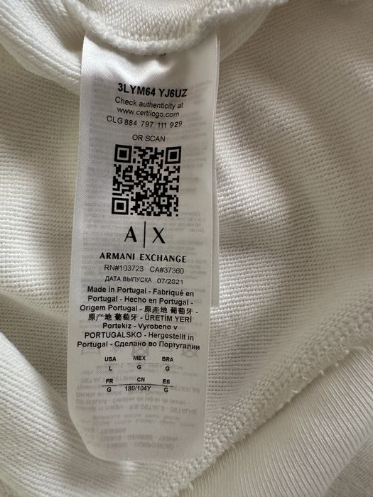 Жіночий світшот Armani Exchange (L, білий, оригінал)