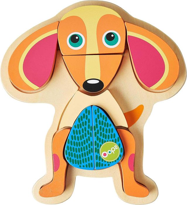 Oops Drewniane Klocki - Puzzle Pies 3D C341