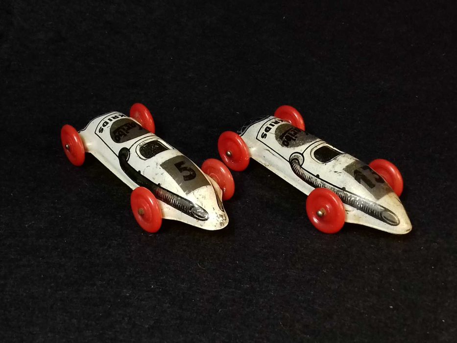 2 Haribo Lakrids - 1950's Tinplate Racer Cars - made in Germany