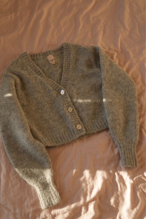 Шерстяний кардиган вінтажний сірий, альпака кофта H&M