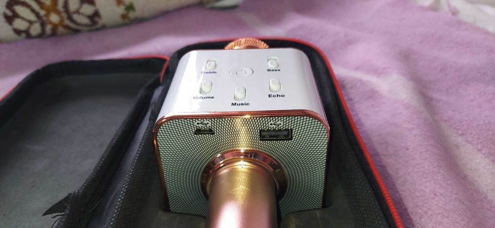 Беспроводная блютуз колонка, караоке микрофон, ПОД ЗАМЕНУ АККУМУЛЯТОР