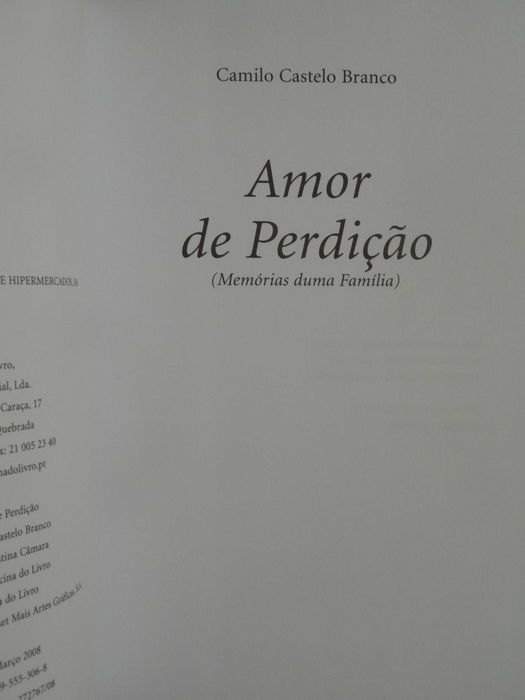 Amor de Perdição de Camilo Castelo Branco