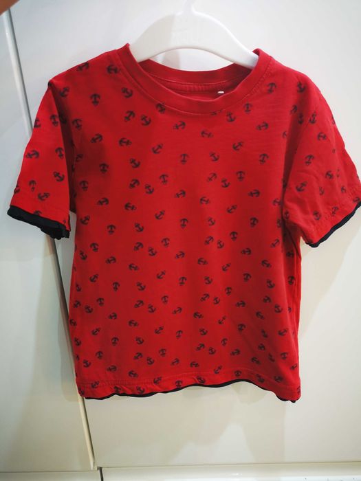 Topolino t-shirt czerwony w kotwice 98 cm 2-3 lata
