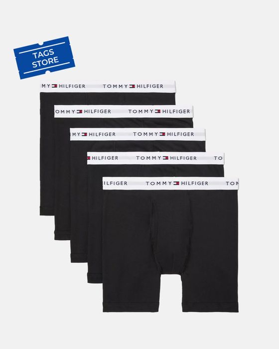 ОРИГІНАЛ боксери Tommy Hilfiger труси чоловічі чорні 5 штук пар С Л