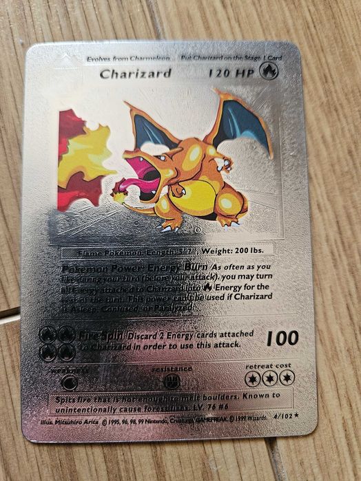Carta Pokemon Charizard 04/102, 1995