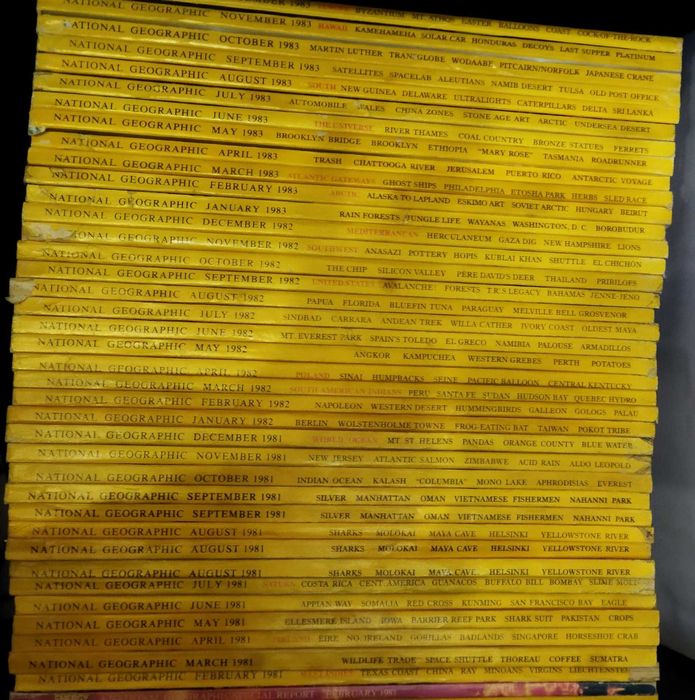 Revistas Nacional Geographic em inglês (jan. 1981 a dez. 1983)