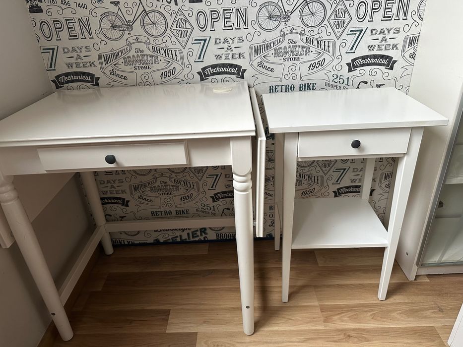 Hemnes Ikea stolik nocny biały ikea szafka nocna