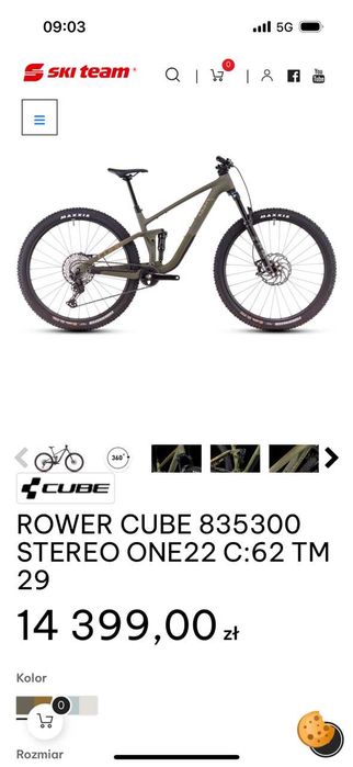 Cube Stereo One22 C:62 Tm 29 Rozmiar M