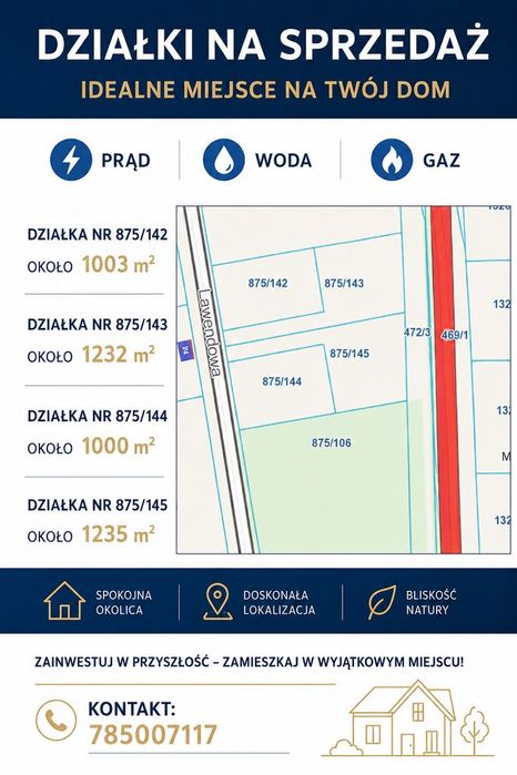 Dzialki budowlane od 1000m2 -Goscino MPZP - media blisko Kolobrzegu