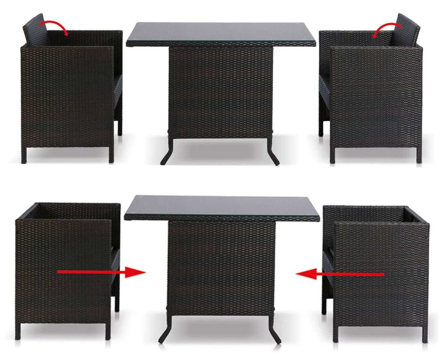 Meble ogrodowe balkonowe rattan polirattan technorattan kpl. SKŁADANY