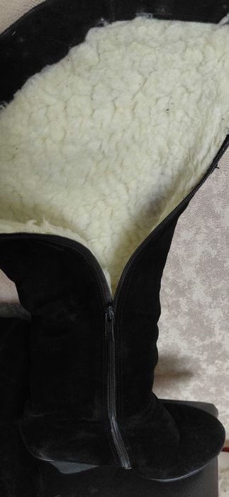 Стильні жіночі замшеві ботфорти з натуральної замшевої шкіри