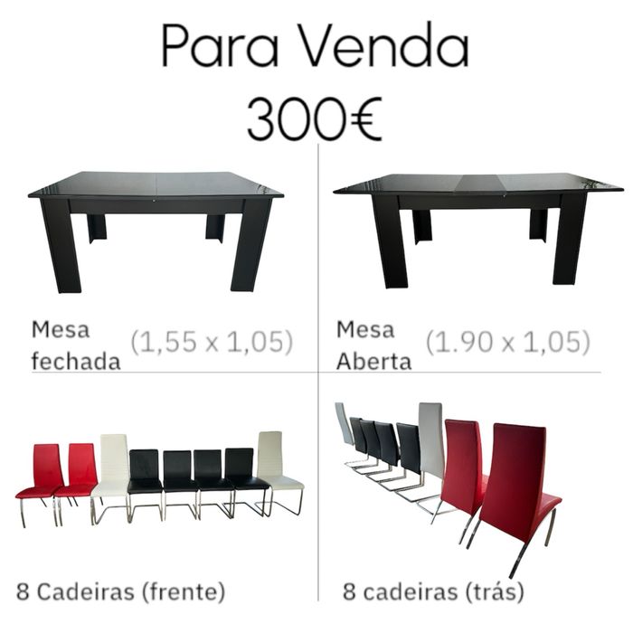 Mesa com 8 cadeiras