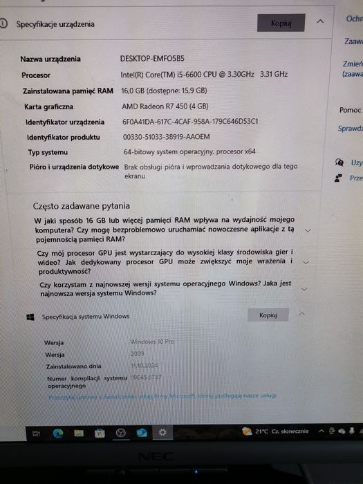 Dell optiplex 7050 z grafiką AMD R7 450 4g