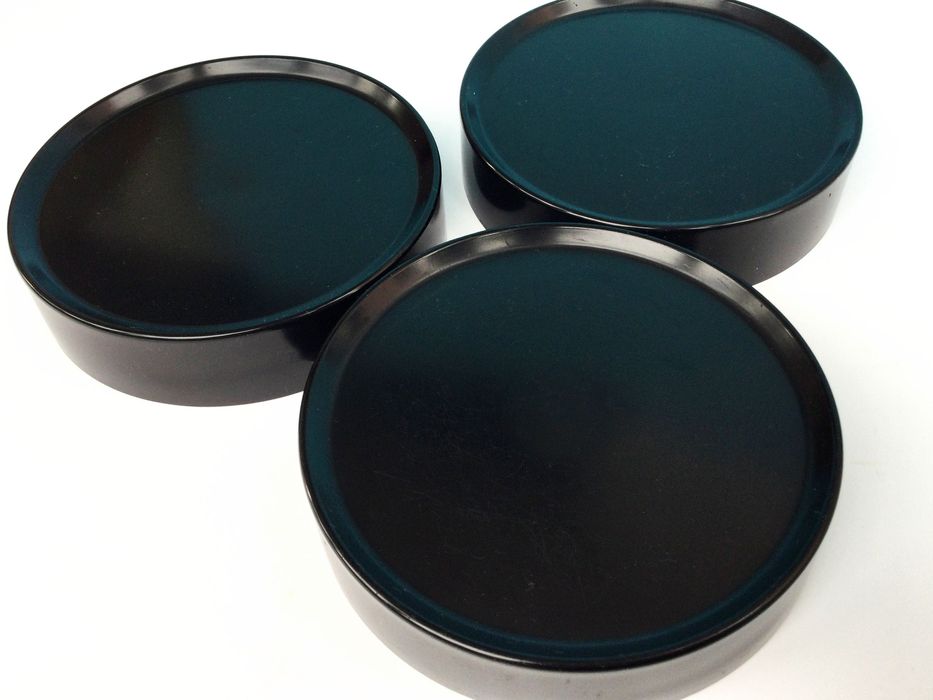 Conjunto de 3 Frascos Antigos de Vidro Colorido, anos 60, EUA