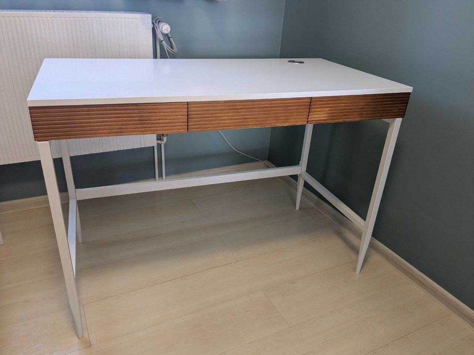 Biurko Doris 110x55 (biały mat / dąb)